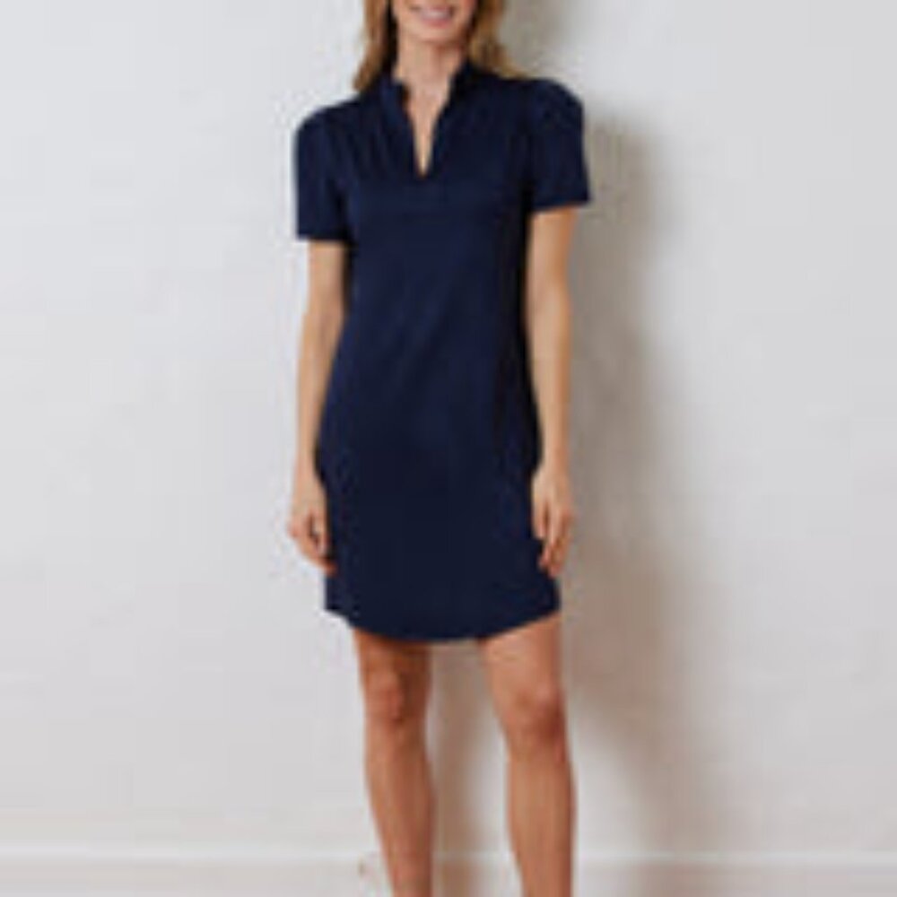 Dudley Stephens Navy Short Sleeve Shift Dress